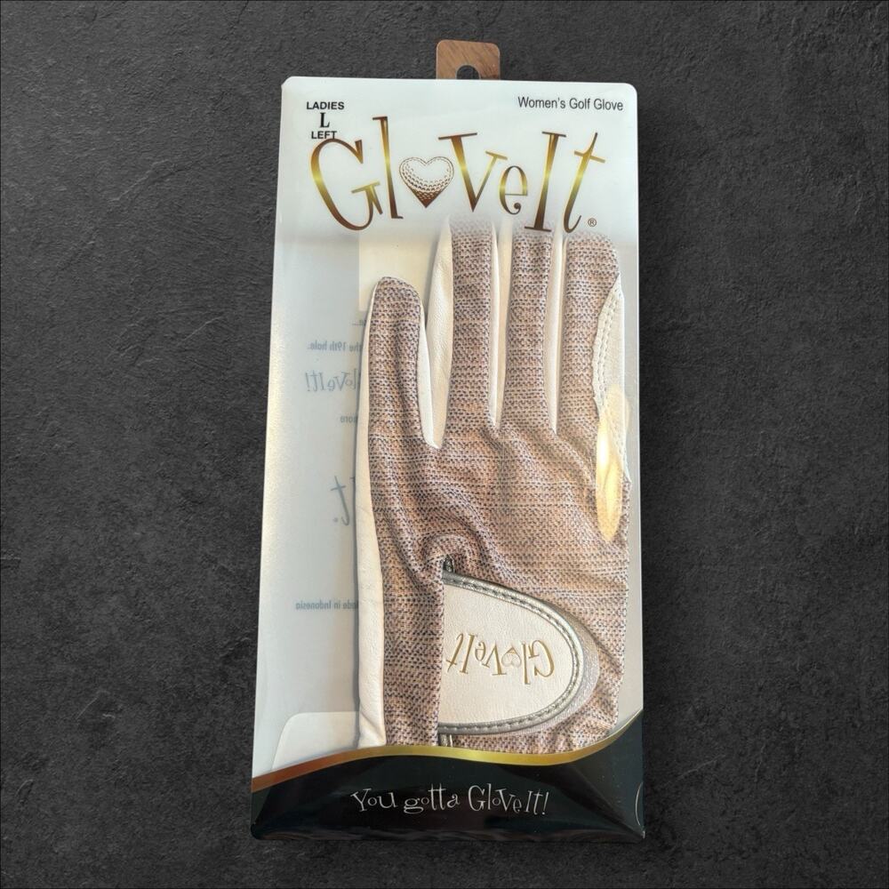 Glove It Women's Left Handed Golf Glove Size L Brown “Mixed Metal” NIP